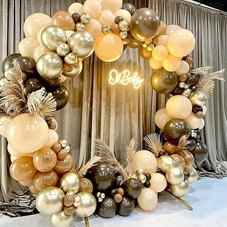 Balloon Garland Kit Coffee Brown – 155 Pcs for Party, Birthday, Baby Shower, Wedding Decorations